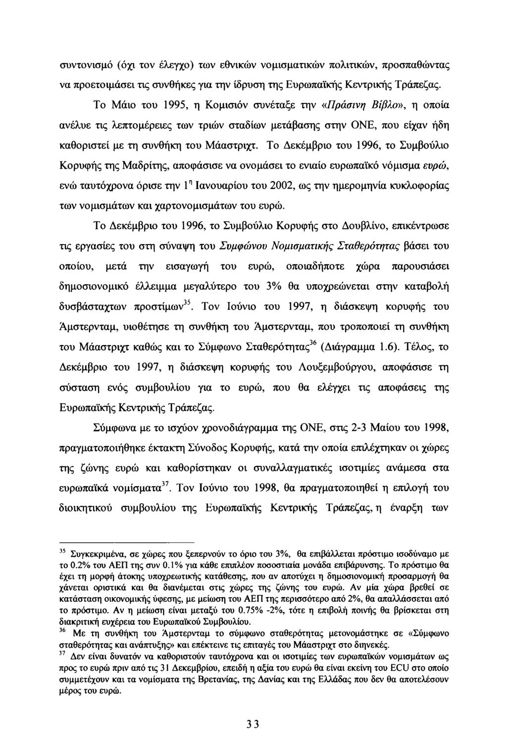 συντονισμό (όχι τον έλεγχο) των εθνικών νομισματικών πολιτικών, προσπαθώντας να προετοιμάσει τις συνθήκες για την ίδρυση της Ευρωπαϊκής Κεντρικής Τράπεζας.