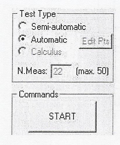Αυτόματη Δοκιμή Στη μέθοδο αυτή ο φοιτητής πατά το πλήκτρο «START» και το πρόγραμμα δίνει αυτόματα 20 τυχαίες τιμές μέτρησης.