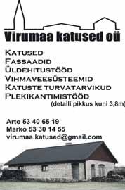 ee, www.kolimised. ee Veoteenus kandevõime 13,8 t, madel (2,45*9,0 m), kraana, 0,85 eur/km, tõstetööd 25 eur/h. Tel 5682 7009 SINULE TAKSOTEENUS Tel 53 03 04 15 CONTARO OÜ www.contaro.ee info@contaro.