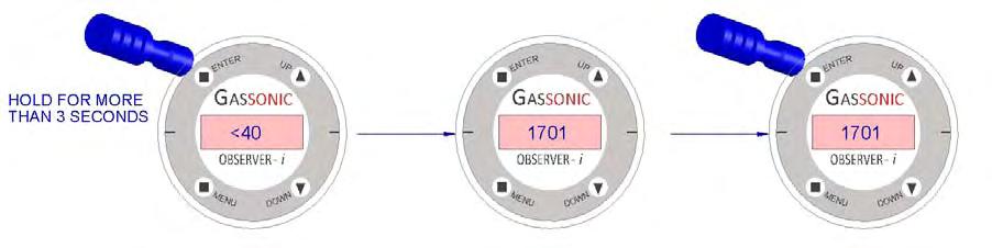 Gassonic 1701 құралында ENTER немесе TEST түймесін басу арқылы калибрлеуді белсендіріңіз. Калибрлеу реті - автоматты.