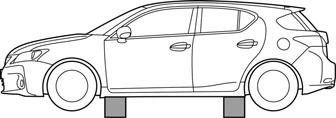 Βοήθεια έκτακτης ανάγκης (Συνέχεια) Απεμπλοκή (Συνέχεια) Σταθεροποιήστε το όχημα Τακάρετε σε (4) σημεία ακριβώς κάτω από τις μπροστινές και τις πίσω κολώνες.