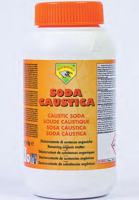 SODA CAUSTICA PT Soda Caustica em lascas a utilizar como: Desincrustante de substâncias orgânicas, gorduras alimentares na limpeza de pavimentos, fogões, coifas, grelhas de churrasco, frigideiras e