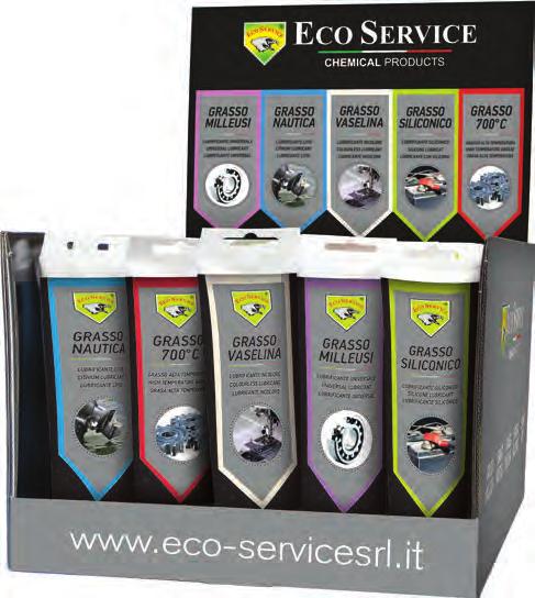 GRASSI IN TUBETTO DISPLAY PT Expositor De Massas Em Tubo: Eco Service apresenta 5 novas massas lubrificantes de elevada qualidade para todos os tipos de uso.