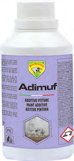 ADIMUF PT Adimuf é um aditivo que deve ser incorporado na tinta de água escolhida para a pintura de paredes internas a fim de evitar e impedir a proliferação de bolor e fungos.