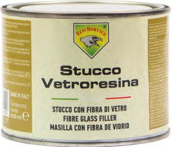 Lã de vidro. Pincel de cerda curta. Modo de uso: Limpar e desengordurar muito bem o suporte a reparar. Lixar com papel abrasivo com granulado 40/60/80.