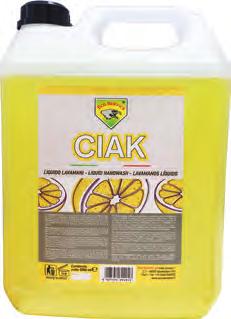 GR ΥΓΡΟ ΣΑΠΟΥΝΙ: Το Ciak είναι ένα υγρό σαπούνι µε άρωµα λεµονί, ιδανικό για κάθε είδος δύσκολης βρωµιάς. Χρήση: Ρίξτε το προϊόν σε υγρά χεριά, τρίψτε τα καλά και έπειτα ξεπλύνετε µε άφθονο νερό.