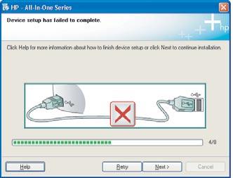Extraiga el CD de Windows verde del dispositivo HP All-in-One y, a continuación, vuelva a introducirlo. Consulte el paso 14.