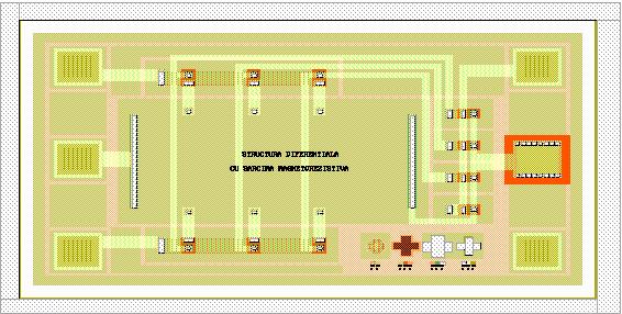 cu structura magnetorezistivă un generator de curent pentru polarizare şi circuite de amplificare şi prelucrare a semnalului si ofset compensat.