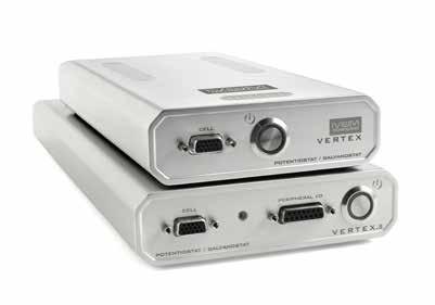 از 100mA تا 10A بدون نیاز به بوستر ایده ال برای نانو الکتروشیمی CompactStat Group Vertex Group خانواده Vertex شامل 5 گروه از دستگاه های پتانسیواستات/گالوانواستات است که برحسب نیاز می توان قابلیت