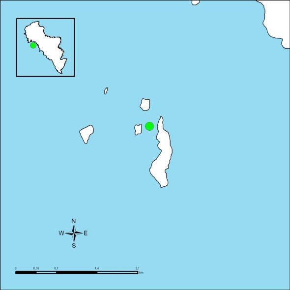 3.3.9. Γαυριονήσια 2 Η θέση «Γαυριονήσια 2» (Εικόνα 14) βρίσκεται στο βορειοδυτικό τμήμα του νησιού, νοτιοδυτικά από το λιμάνι του Γαυρίου. Η θέση αυτή βρίσκεται ανάμεσα σε 3 νησίδες.