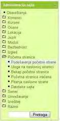 sajta ops počete strae sajta drugo. Na Slc 8. praza je zgled jede počete strae.