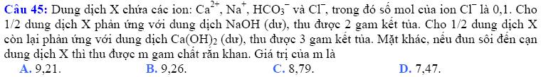 Fe 2 (SO 4 ) 3 + Cu và Sn + Zn) Giải: Dễ dàng chọn được Đáp án B Gồm: CH 2 =C(CH 3 )-CH 2 -CHOH-CH 3 ; (CH 3 ) 2 C=CH 2 -CHOH-CH 3 ; (CH 3 ) 2 C-CH 2 -CO-CH 3 ; CH 2 =C(CH 3