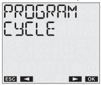 3. Κυκλικό Πρόγραμμα (Cycle) Πιέστε το πλήκτρο για μπείτε στο μενού, επιλέξτε το PROGRAM χρησιμοποιώντας τα C1 & C2 και πιέστε OK. Επιλέξτε NEW και OK για επιβεβαίωση.