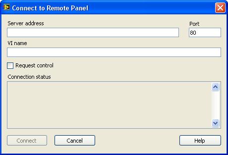 Για την σύνδεση σε ένα απομακρυσμένο LabView γίνεται επιλογή από την καρτέλα Operate το Connect to Remote Panel.
