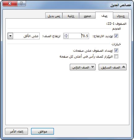 إنشاء الجداول 149 الرسم التوضيحي 6-11 مربع الحوار "خصائص الجدول" نقل صف أو عمود عند استخدام الجداول من المهم معرفة كيفية إعادة ترتيب األعمدة والصفوف لعرض البيانات بشكل أفضل.