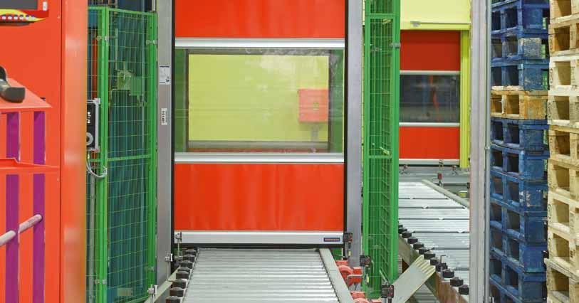 V 3009 Εσωτερική πόρτα για συστήματα μεταφοράς συστήματα Conveyor Σχεδιασμένο για συνεχή λειτουργία Η πόρτα V 3009 χρησιμοποιείται ανάμεσα σε τμήματα της επιχείρησης και χώρους αποθήκευσης εντός της