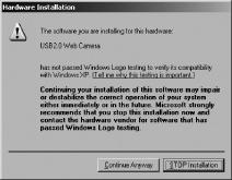 Τα Windows θα επισημάνουν ότι ο οδηγός δεν είναι πιστοποιημένος. Αυτό δεν πρόκειται να επηρεάσει τη σωστή λειτουργία του Sweex Webcam 1.3 Megapixel USB 2.0.