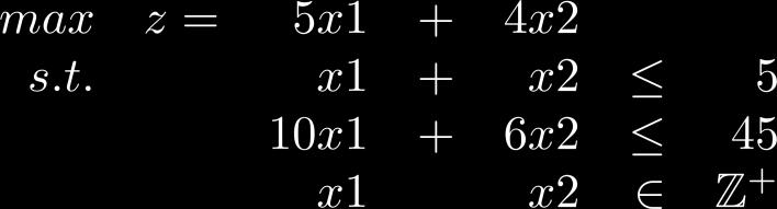 Αλγόριθμος διακλάδωσης και φραγής: παράδειγμα (1/3) LP1 Στο σχήμα οι κουκίδες ορίζουν το χώρο των ακέραιων λύσεων Αφαιρώντας τον περιορισμό ακεραιότητας για τις x1 και x2 ορίζεται το πρόβλημα ΓΠ LP1
