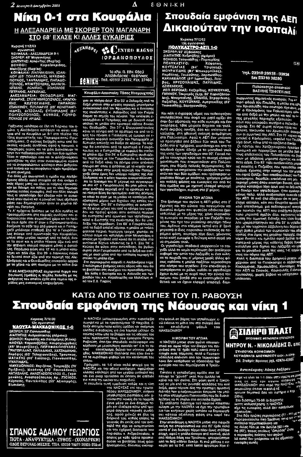 Κ Ω ΣΤΟ ΓΛ ΙΔ Η Σ, π α π α Κο μ - rta W m Ó Y. Π5ΠΙΛΙΑΡΗΣ (39* ΚΩΝΓΓΛΝΓΙ- Ν(ΔΝΣ). ΔΙ7ΣΟΛΛΣ/ ΕΥΤΗ ΡΙΑ Δ Η Σ (84' ΠΟΛΥΖΟ Π ΟΥΛΟΣ}, Κ Ο Υ Κ Ο Σ, Π 0 Υ Ρ 0 - ΠΟΥΛΟΣ [7S- ΑΡΙΔΑΣ).