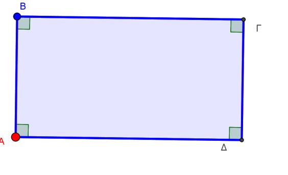 ΑΒ//ΓΔ ΑΔ//ΒΓ Ένα παραλληλόγραμμο με όλες τις γωνίες ορθές, λέγεται