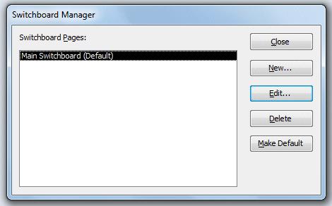 Να κάνετε κλικ στο Customize Quick Access Toolbar More Commands και να προσθέσετε το Switchboard Manager για να μπορέσετε έτσι να δημιουργήσετε ένα πίνακα επιλογών για να έχετε γρήγορη