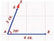 ΔΕ=4 εκ. και ΔΗ=3 εκ. Ιο βήμα Χαράζουμε το ευθύγραμμο τμήμα ΑΒ=4 εκ.