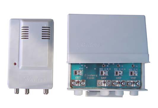 ενισχυτής 3 εισόδων ΤΥΠΟΣ F324 είσοδοι RF VHF UHF UHF απολαβή db 18 22 22 ρύθμιση απολαβής db 0-15 συντελεστής θορύβου db 4 στάθμη εξόδου dbμv 96 κατανάλωση ma 40 τάση λειτουργίας VDC 18 τροφοδοτικό