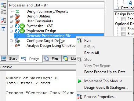 2.4. Εξαγωγό Αρχεύου Προγραμματιςμού (Netlist Programming File) Ακολοφκωσ, γίνεται εξαγωγι του αρχείου προγραμματιςμοφ του FPGA, με χριςθ τθσ αντίςτοιχθσ εντολισ του Process Bar (χιμα 45). χιμα 45.