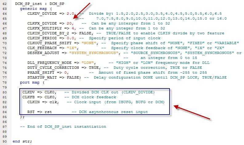 III. Port-Maping του DCM ςτον ςχεδιαςμό. - (χιμα 73) Για το παρόν παράδειγμα επιλζγεται θ διαίρεςθ τθσ τιμισ του ρολογιοφ με το 20.