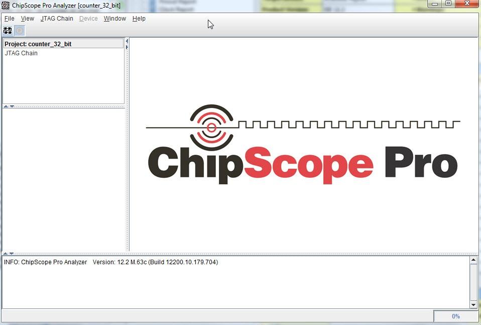 του ChipScope Analyzer με το board.