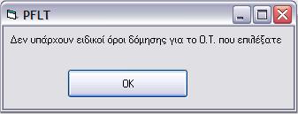 δεν υφίστανται ειδικοί όροι δόμησης τότε ο χρήστης ενημερώνεται με το ακόλουθο μήνυμα (Εικ.8.63)
