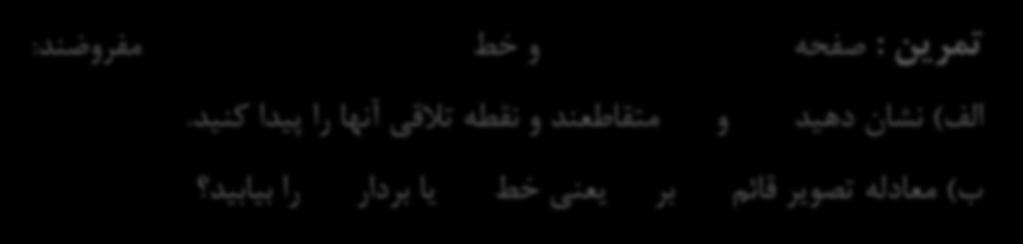 مثال : معادله صفحه ای را به دست آوريد که از سه نقطه P عبور P P N P N PP P P P P d : مفروضند
