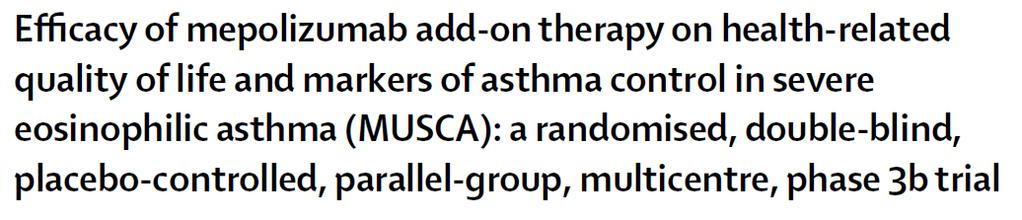 patie ts ith re urre t asth a e a er atio s a d > ells/ L at baseline or >300 cells/ L during the 12-month period before screening,