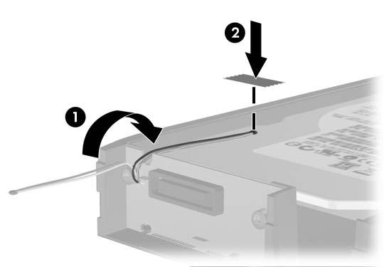 7. Επανατοποθετήστε τις τέσσερις βίδες στο κάτω μέρος του περιβλήματος μεταφοράς για να στερεώσετε τη μονάδα σταθερά στη θέση της. Εικόνα 2-36 Επανατοποθέτηση των βιδών ασφαλείας 8.