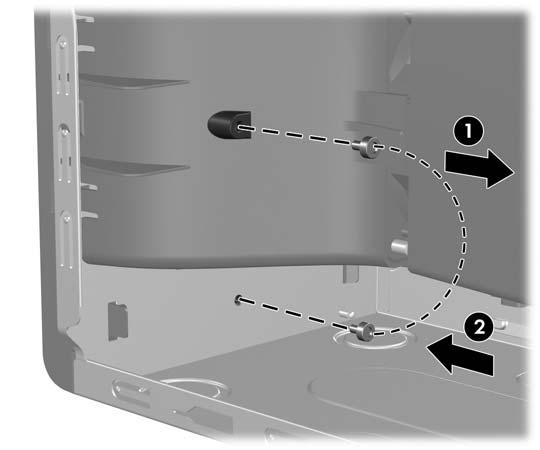 Εικόνα Γ-6 Κλείδωμα της κλειδαριάς Ασφάλεια πρόσοψης Τοποθετώντας μια βίδα ασφαλείας, που παρέχεται από την ΗΡ, μπορείτε να ασφαλίσετε την πρόσοψη στη θέση της.