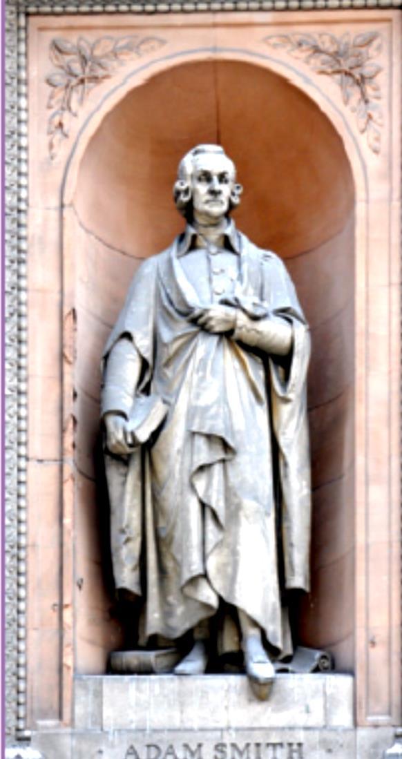 Άγαλμα του Άνταμ Σμιθ στο Πανεπιστήμιο του Λονδίνου.
