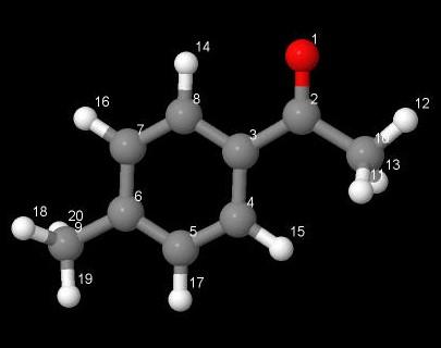 5. Αιθανόνη (Ethanone, 9 H O) Ακολουθούμε την ίδια διαδικασία όπως με τις προηγούμενες ενώσεις για το μόριο Αιθανόνη (Ethanone).