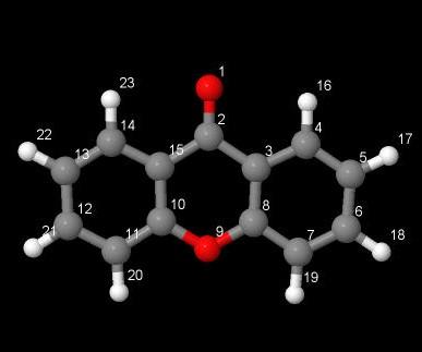 9 3. Ξανθόνη (Xanthone, 3 H 6 O ) Θα ακολουθήσουμε την ίδια διαδικασία όπως στη Κουμαρίνη για το μόριο Ξανθόνη (Xanthone).