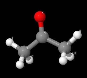 7.3 Ακετόνη (Acetone, 3 H 6 O) Ακολουθούμε την ίδια διαδικασία όπως με τις προηγούμενες ενώσεις για το μόριο ακετόνη (acetone).