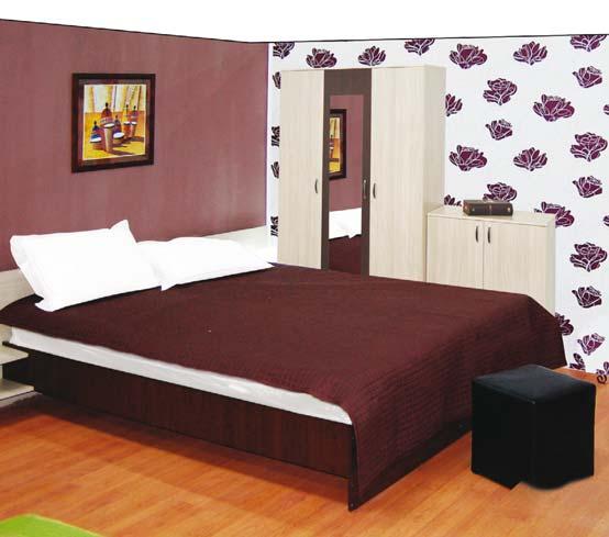 Dormitor Emily decor stejar ferrara/wenge pat 160x00 cm