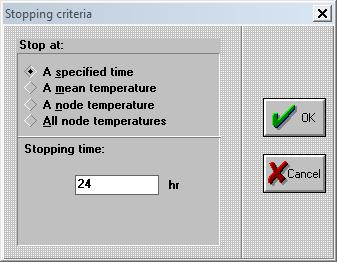 When to stop عند اختيارها يظهر مربع حوار يطلب زمن التوقف stopping time عند معدل درجة الحرارة...الخ.