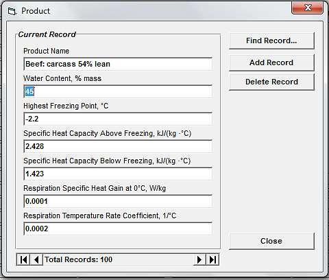 record-6 :add عند النقر عليه يطلب ادخال اسم العازل في خانة insulation name وادخال المعلومات المتعلقة به في الحقول التي تليه ليحفظه البرنامج. record-3 :delete تستخدم لحذف البيانات المسجلة.