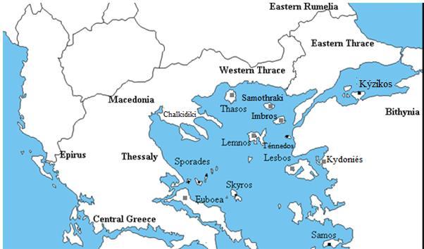 NORTHERN GREEK the areas of Thessaly, Macedonia and Thrace, e.g. τ ς τέσσιαρς π τουν Μάη # CMG τις τέσσερεις του Μάη on the 4 th of May.