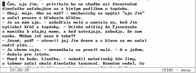 ..) v prípade, že nechceme "opustiť" textový editor. Návrat z MS DOS do T602 je možný napísaním exit do príkazového riadku.