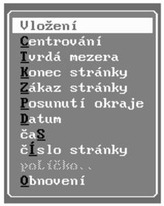 93 Obr. 80 Načítanie zarážok z textu Přeformát. odstavce Preformátuje odstavec, na ktorom je nastavený kurzor od pozície kurzora po koniec odstavca.