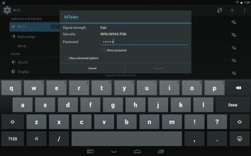 The tablet can search and display list of the available Wi-Fi networks. 3.