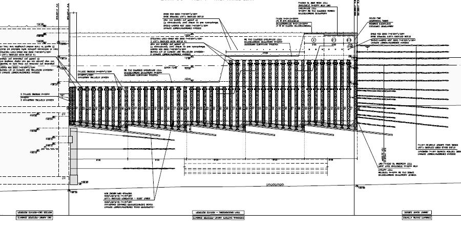 Σχήμα 10.13: Κατά μήκος τομή της ολοκληρωμένης εκσκαφής (Φάση 4).