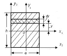 Осы секiлдi: h + 3 bh. (а) J x1 = y da = y bdy = 1 À 3 hb J y1 =. (б) 1 Енді х жəне у осьтерiндегi инерция моменттерін табу үшiн, (5.11) формулаларды қолданамыз.