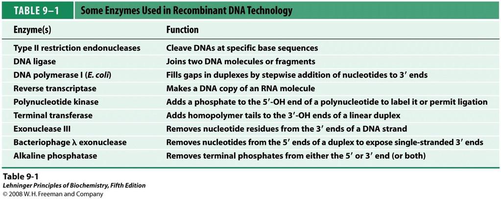 Tehnologija rekombinantne DNA Nekateri pogosteje