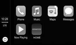 التطبيقات Auto Mirroring/Apple CarPlay/Android ازرار التشغيل والتطبيقات المتاحة على شاشة للرجوع الى شاشة التحكم في المصدر: اضغط نفس الزر مرة أخرى.